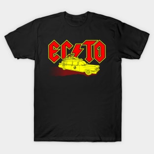 80's Retro Ghost Movie Cars Movie Rock Band Logo Parody T-Shirt